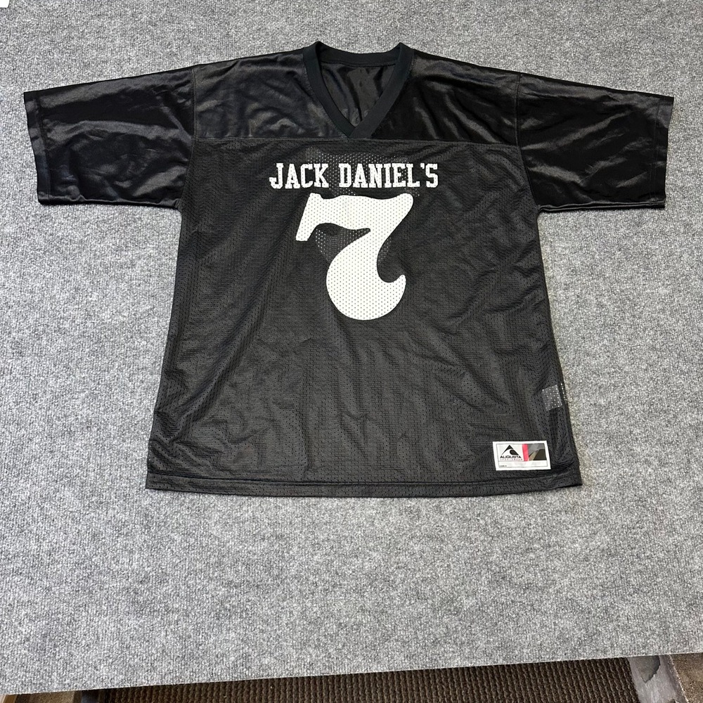 Augusta Sportswear Jersey Mens L Black Jack Daniel's Old No. 7 Mesh Athletic Tee